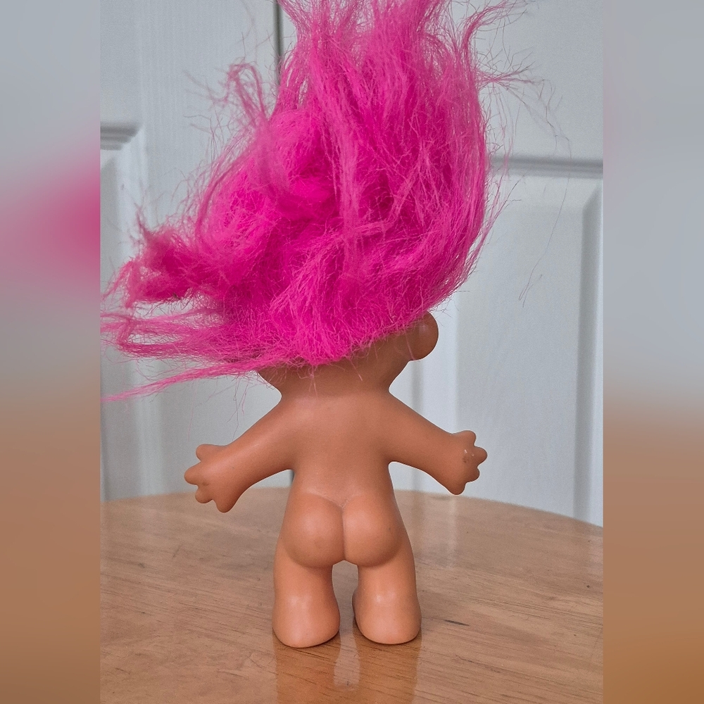 Vintage Russ Troll Doll With Pink Hair  And Brown Eyes - Picture 3 of 6